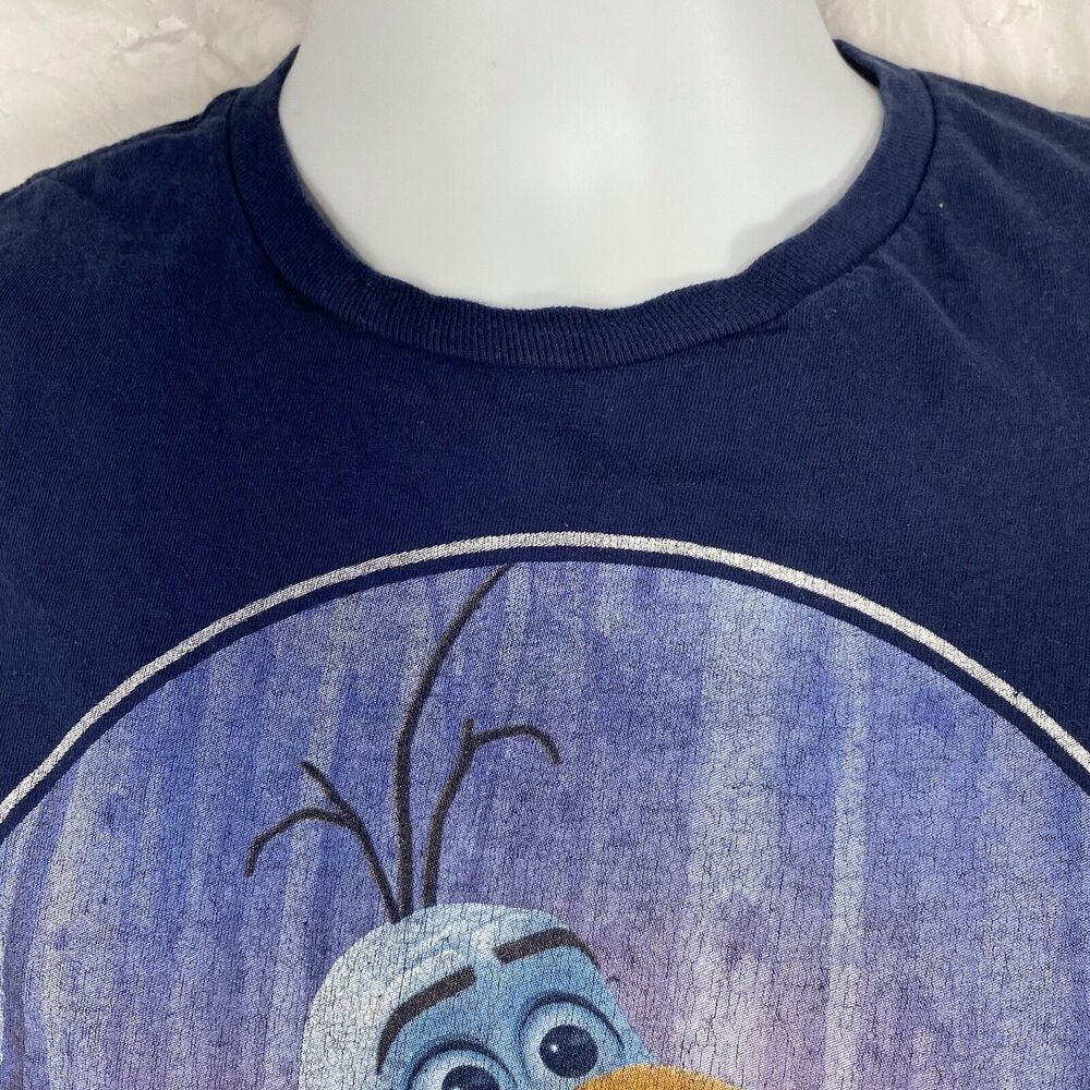 Disney Frozen II Men's Large Olaf The Snowman Chillin Navy Blue Graphic T Shirt - Picture 2 of 9